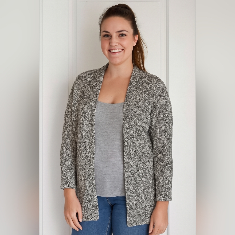 American eagle Coatigan Knit Black Gray‎ Cozy Office Work S Warm Fall cardigan